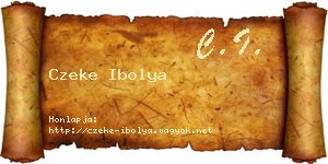 Czeke Ibolya névjegykártya